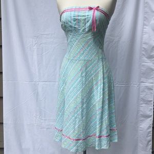 Pastel Seersucker Tube Dress